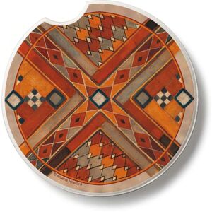 CounterArt Southwest Pattern III 2 Pack Absorbent Stone Coaster for Vehicle Cup Holder 2.6” Diameter Manufactured in The USA Multi 2.5 In. L X 2.5 In. W X 1.0 In. D CounterArt Southwest Pattern III 2 Pack Absorbent Stone Coaster for Vehicle Cup Holder 2.6” Diameter Manufactured in The USA Multi 2.5 In. L X 2.5 In. W X 1.0 In. D