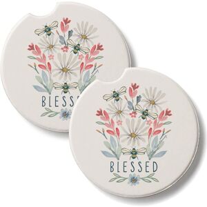 Thirstystone Blessed Bouquet 2 Pack Stone Car Coaster for Vehicle Cup Holders Each 2.6” Diameter Manufactured in The USA Multi-Color 2.6 In. L X 2.6 In. W X 0.3 In. D Thirstystone Blessed Bouquet 2 Pack Stone Car Coaster for Vehicle Cup Holders Each 2.6” Diameter Manufactured in The USA Multi-Color 2.6 In. L X 2.6 In. W X 0.3 In. D