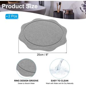 Unique 2 Pack Flower Diatomite Drink Coasters Dark Gray 8Inch Unique 2 Pack Flower Diatomite Drink Coasters Dark Gray 8Inch