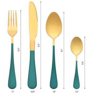 Unique 4 Pcs Flatware Set, Stainless Steel Silverware with Knife, Cutlery Set, Serving Utensils Set for Kitchen Eating Tableware Green 4 PCS Unique 4 Pcs Flatware Set, Stainless Steel Silverware with Knife, Cutlery Set, Serving Utensils Set for Kitchen Eating Tableware Green 4 PCS