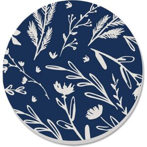 CounterArt Navy & White Floral Sketch 4 Pack Absorbent Stone Coaster with Cork Backing Made in The USA 4 Multi 4.0 In. L X 4.0 In. W X 0.5 In. D CounterArt Navy & White Floral Sketch 4 Pack Absorbent Stone Coaster with Cork Backing Made in The USA 4 Multi 4.0 In. L X 4.0 In. W X 0.5 In. D