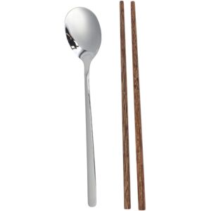Unique 1 Set Flatware Sets Dishwasher Safe Spoon Chopsticks 2-Piece Set with Box Stainless Steel Wood PP 23.7x6x6cm Silver Tone 0.01 In. L X 0.01 In. W X 0.01 In. H Unique 1 Set Flatware Sets Dishwasher Safe Spoon Chopsticks 2-Piece Set with Box Stainless Steel Wood PP 23.7x6x6cm Silver Tone 0.01 In. L X 0.01 In. W X 0.01 In. H
