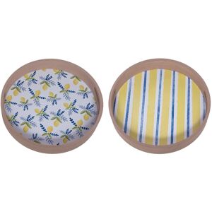 Transpac Wood Serving Tray Citrus Set of 2 Multicolored for Spring Tabletop Decor Yellow 11.81 In. L X 11.81 In. W Transpac Wood Serving Tray Citrus Set of 2 Multicolored for Spring Tabletop Decor Yellow 11.81 In. L X 11.81 In. W