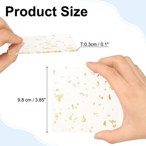 Unique 2pcs Foil Acrylic Drinks Coaster Square Table Coaster Decor Gold 0.1 In. W X 0.1 In. D Unique 2pcs Foil Acrylic Drinks Coaster Square Table Coaster Decor Gold 0.1 In. W X 0.1 In. D