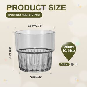 Unique Plastic Reusable Drinking Glasses, Drinking Glasses Set Plastic Water Cup Unbreakable Stackable for Beer Cocktail Water Whiskey Transparent/Gray 10oz Unique Plastic Reusable Drinking Glasses, Drinking Glasses Set Plastic Water Cup Unbreakable Stackable for Beer Cocktail Water Whiskey Transparent/Gray 10oz