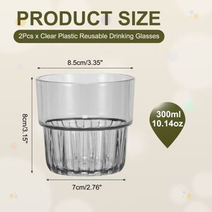 Unique Clear Plastic Reusable Drinking Glasses, 6.8oz Water Cup(Transparent, 2Pcs) Gray 10oz Unique Clear Plastic Reusable Drinking Glasses, 6.8oz Water Cup(Transparent, 2Pcs) Gray 10oz