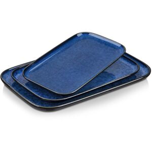 vancasso Stern Series Reactive Glaze Stoneware Plates Set Galaxy Blue Serving Plate Set vancasso Stern Series Reactive Glaze Stoneware Plates Set Galaxy Blue Serving Plate Set