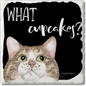 Counterart Absorbent Stone Coasters - What Cupcakes - Set of 4 - 4x4x1.530 4x4x1.530 Counterart Absorbent Stone Coasters - What Cupcakes - Set of 4 - 4x4x1.530 4x4x1.530
