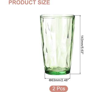 Unique 2Pcs Acrylic Drinking Glasses Plastic Reusable Tumblers Green 17oz Unique 2Pcs Acrylic Drinking Glasses Plastic Reusable Tumblers Green 17oz