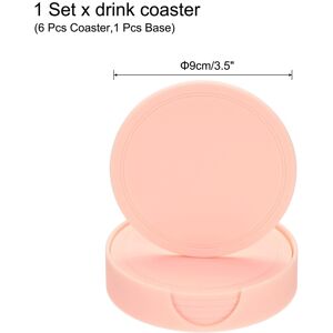 Unique Drink Coasters with Holder, Coffee Cup Mat Housewarming Birthday Gifts for Hot Cold Drinks Pink 3.5 Inch Unique Drink Coasters with Holder, Coffee Cup Mat Housewarming Birthday Gifts for Hot Cold Drinks Pink 3.5 Inch