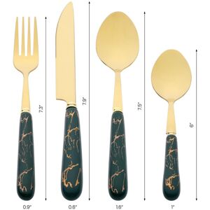 Unique 24 Pcs Silverware Set, Stainless Steel Floral Flatware Set for 6, Modern Cutlery Set for Kitchen Dining - 24 PCS Green 24 PCS Unique 24 Pcs Silverware Set, Stainless Steel Floral Flatware Set for 6, Modern Cutlery Set for Kitchen Dining - 24 PCS Green 24 PCS