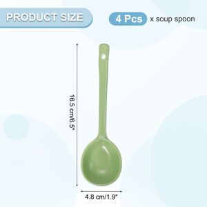 Unique Ceramic Soup Spoons, Long Handle Dinner Serving Spoon for Noodles - 6.5 inch Green 6.5 inch Unique Ceramic Soup Spoons, Long Handle Dinner Serving Spoon for Noodles - 6.5 inch Green 6.5 inch
