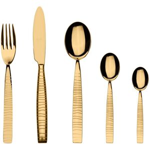Mepra Tigre Flatware Set with Moka Spoons - 30 Pieces Gold Service for 6 Mepra Tigre Flatware Set with Moka Spoons - 30 Pieces Gold Service for 6