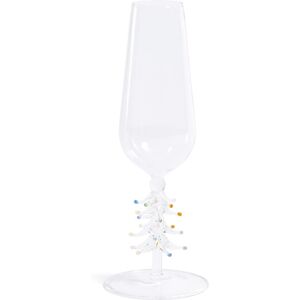 Zodax Treetop Cheers Glass Champagne Flutes - Holiday Stemware, Set of 4 Clear Set of 4 Zodax Treetop Cheers Glass Champagne Flutes - Holiday Stemware, Set of 4 Clear Set of 4