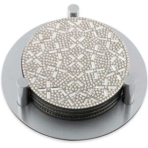 Sparkles Home Regent Coaster Set Silver 1.0 In. L X 4.0 In. W X 4.0 In. H Sparkles Home Regent Coaster Set Silver 1.0 In. L X 4.0 In. W X 4.0 In. H