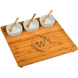 Picnic at Ascot Personalized Bamboo Cheese, Charcuterie Board with Ceramic Ramekins W 13.0 In. L X 13.0 In. W X 2.0 In. H Picnic at Ascot Personalized Bamboo Cheese, Charcuterie Board with Ceramic Ramekins W 13.0 In. L X 13.0 In. W X 2.0 In. H