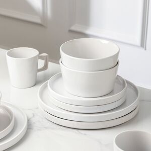 Stone Lain Coupe Stoneware Dinnerware Set White Stone Lain Coupe Stoneware Dinnerware Set White
