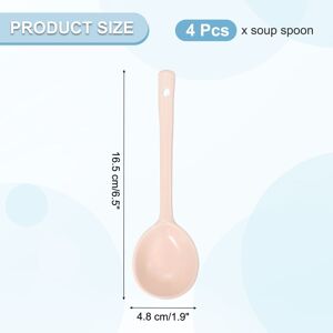 Unique Ceramic Soup Spoons, Long Handle Dinner Serving Spoon for Noodles - 6.5 inch Pink 6.5 inch Unique Ceramic Soup Spoons, Long Handle Dinner Serving Spoon for Noodles - 6.5 inch Pink 6.5 inch