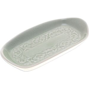 Novica Handmade Thai Foliage Celadon Ceramic Serving Bowl Green 6.75 In. W X 1.0 In. H X 3.5 In. D Novica Handmade Thai Foliage Celadon Ceramic Serving Bowl Green 6.75 In. W X 1.0 In. H X 3.5 In. D