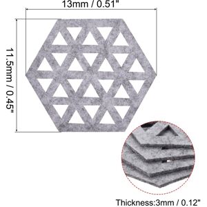 Unique Felt Coaster, Hexagonal Pad Coaster for Drink Cup Pot Bowl Vase Light Grey 0.45 In. W X 0.12 In. D Unique Felt Coaster, Hexagonal Pad Coaster for Drink Cup Pot Bowl Vase Light Grey 0.45 In. W X 0.12 In. D
