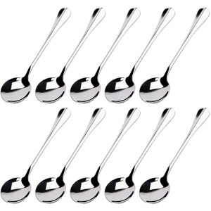 Unique Stainless Steel Cooking Porridge Rice Soup Spoon 13cm Long 10pcs - Silver - 5.1 Silver 5.1 Unique Stainless Steel Cooking Porridge Rice Soup Spoon 13cm Long 10pcs - Silver - 5.1 Silver 5.1