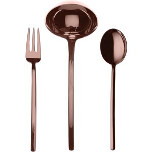 Mepra 3-piece Stainless Steel w/PVD Titanium Coating Due Bronzo Serving Set (Fork, Spoon, and Ladle) due bronzo Service for 1 Mepra 3-piece Stainless Steel w/PVD Titanium Coating Due Bronzo Serving Set (Fork, Spoon, and Ladle) due bronzo Service for 1