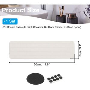 Unique 2 Pack Square Water Diatomite Coasters with Grooves White 11.8x3.1inch Unique 2 Pack Square Water Diatomite Coasters with Grooves White 11.8x3.1inch