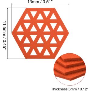 Unique Felt Coaster, Hexagonal Pad Coaster for Drink Cup Pot Bowl Vase Orange 0.45 In. W X 0.12 In. D Unique Felt Coaster, Hexagonal Pad Coaster for Drink Cup Pot Bowl Vase Orange 0.45 In. W X 0.12 In. D
