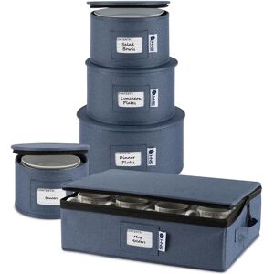 HOLDN’ STORAGE China Storage Hard Shell Containers, Set Moving Boxes for Dinnerware, Glasses, Plates, Mugs and Saucers with Dividers Denim Blue 5-Piece HOLDN’ STORAGE China Storage Hard Shell Containers, Set Moving Boxes for Dinnerware, Glasses, Plates, Mugs and Saucers with Dividers Denim Blue 5-Piece
