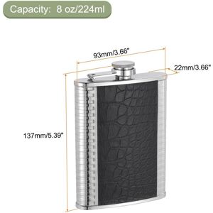 Unique 8oz Stainless Steel Hip Flask Set with Cup Funnel for Camping Hiking, Black Black 0.1 In. L X 0.1 In. W X 0.1 In. H Unique 8oz Stainless Steel Hip Flask Set with Cup Funnel for Camping Hiking, Black Black 0.1 In. L X 0.1 In. W X 0.1 In. H