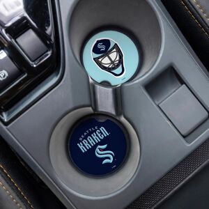 Evergreen Seattle Kraken 4-Piece Ceramic Car Coaster Set Multi-Color 2.6 In. L X 2.6 In. W X 0.25 In. H Evergreen Seattle Kraken 4-Piece Ceramic Car Coaster Set Multi-Color 2.6 In. L X 2.6 In. W X 0.25 In. H