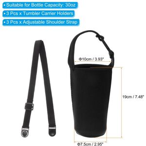 Unique Tumbler Carrier Holders with Shoulder Strap, Reusable Neoprene Insulated Mug Water Bottle Protector - 30oz Black 30oz Unique Tumbler Carrier Holders with Shoulder Strap, Reusable Neoprene Insulated Mug Water Bottle Protector - 30oz Black 30oz