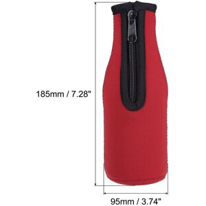 Unique Beer Bottle Sleeves Cooler Insulator Collapsible Neoprene Covers with Zipper for Drinks - 330ml to 350ml Red 330ml to 350ml Unique Beer Bottle Sleeves Cooler Insulator Collapsible Neoprene Covers with Zipper for Drinks - 330ml to 350ml Red 330ml to 350ml