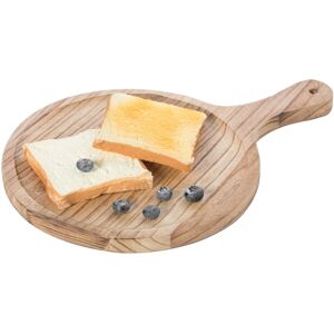 Vintiquewise Wooden Round Shape Serving Tray Display Platter Brown 11.75 In. L X 11.75 In. W X 0.75 In. H Vintiquewise Wooden Round Shape Serving Tray Display Platter Brown 11.75 In. L X 11.75 In. W X 0.75 In. H