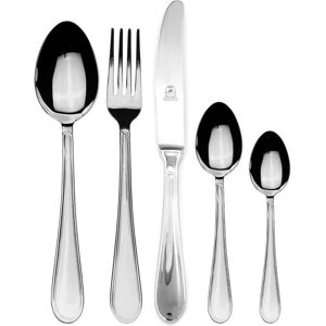 Mepra Norma Flatware Set with Moka Spoon and H/H Knives - 30 Pieces - Stainless Steel Silver Service for 6 Mepra Norma Flatware Set with Moka Spoon and H/H Knives - 30 Pieces - Stainless Steel Silver Service for 6