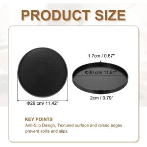Unique Wooden Serving Tray Round Decorative Platter Black 11.8 Inch Unique Wooden Serving Tray Round Decorative Platter Black 11.8 Inch