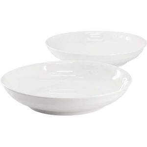 Gibson Home 2 Piece 11 Inch Round Fine Ceramic Serving Bowl Set in White White 11.0 In. L X 11.0 In. W X 2.0 In. H Gibson Home 2 Piece 11 Inch Round Fine Ceramic Serving Bowl Set in White White 11.0 In. L X 11.0 In. W X 2.0 In. H