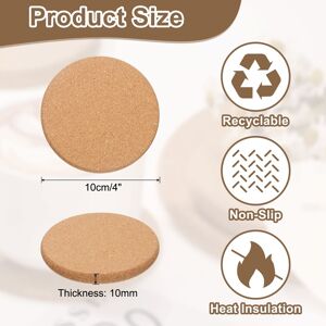 Unique Cork Coasters for Drink, Round Drink Coaster Absorbent Coffee Coaster Reusable Table Mat for Wine Cups Mugs 4 Inch Unique Cork Coasters for Drink, Round Drink Coaster Absorbent Coffee Coaster Reusable Table Mat for Wine Cups Mugs 4 Inch