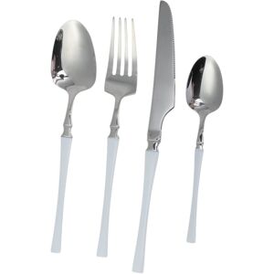 Unique 1 Set Flatware Sets Dishwasher Safe Waist-Designed Cutlery Set Knife Fork Large Small Spoons 4-Piece Set 410 Stainless Steel Silver Tone White 23x4x4cm Unique 1 Set Flatware Sets Dishwasher Safe Waist-Designed Cutlery Set Knife Fork Large Small Spoons 4-Piece Set 410 Stainless Steel Silver Tone White 23x4x4cm