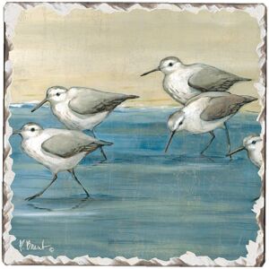 Counterart Absorbent Stone Coasters - Sandpipers On The Beach - Set of 4 - 4x4x6 4x4x6 Counterart Absorbent Stone Coasters - Sandpipers On The Beach - Set of 4 - 4x4x6 4x4x6