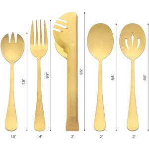 Unique 10 Pieces Silverware Set, Stainless Steel Flatware Cutlery Set with Spoons and Forks Set, Serving Utensils Set for Kitchen Gold 10 PCS Unique 10 Pieces Silverware Set, Stainless Steel Flatware Cutlery Set with Spoons and Forks Set, Serving Utensils Set for Kitchen Gold 10 PCS