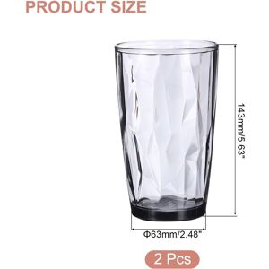 Unique 2Pcs Acrylic Drinking Glasses Plastic Reusable Tumblers Grey 17oz Unique 2Pcs Acrylic Drinking Glasses Plastic Reusable Tumblers Grey 17oz