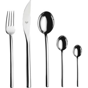 Mepra Due Flatware Set with Moka Spoons - 30 Pieces Silver Service for 6 Mepra Due Flatware Set with Moka Spoons - 30 Pieces Silver Service for 6