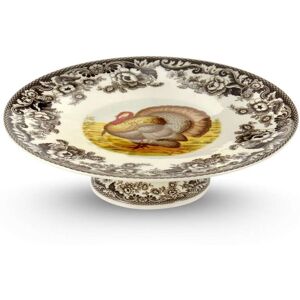 Spode Woodland Turkey Footed Cake Plate - 10.5 in Orange,Beige,Brown 10.5 in Spode Woodland Turkey Footed Cake Plate - 10.5 in Orange,Beige,Brown 10.5 in