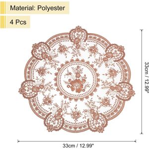 Unique Retro Lace Placemats, French Crochet Doilies Delicate Embroidered Vase Mat Coaster for Dining Table Home Dusty Rose 0.01 In. L X 0.01 In. W Unique Retro Lace Placemats, French Crochet Doilies Delicate Embroidered Vase Mat Coaster for Dining Table Home Dusty Rose 0.01 In. L X 0.01 In. W
