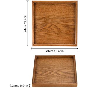 Unique Wood Serving Tray Square Decorative Platter Home Kitchen Table, Brown 9.4 Inch Unique Wood Serving Tray Square Decorative Platter Home Kitchen Table, Brown 9.4 Inch