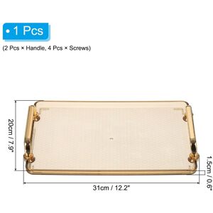 Unique Plastic Serving Tray with Gold Handle, Decorative Tray Jewelry Platter Amber 12.2 Unique Plastic Serving Tray with Gold Handle, Decorative Tray Jewelry Platter Amber 12.2