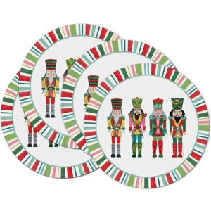 CounterArt Nutcracker 4 Pack Round Reversible Easy Care Flexible Plastic Placemats Made in The USA Reversible Flexible Easily Wipes Clean Green,White,Red Set of 4 CounterArt Nutcracker 4 Pack Round Reversible Easy Care Flexible Plastic Placemats Made in The USA Reversible Flexible Easily Wipes Clean Green,White,Red Set of 4
