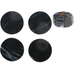IH Casa Decor 4Pc Marble Round Coaster 4X4 Black 4.0 In. L X 4.0 In. W X 2.0 In. H IH Casa Decor 4Pc Marble Round Coaster 4X4 Black 4.0 In. L X 4.0 In. W X 2.0 In. H