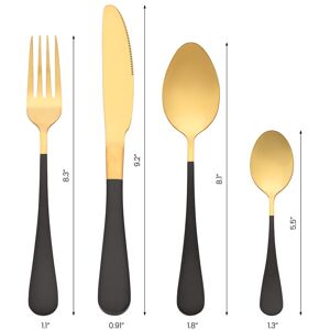 Unique 4 Pcs Flatware Set, Stainless Steel Silverware with Knife, Cutlery Set, Serving Utensils Set for Kitchen Eating Tableware Black 4 PCS Unique 4 Pcs Flatware Set, Stainless Steel Silverware with Knife, Cutlery Set, Serving Utensils Set for Kitchen Eating Tableware Black 4 PCS